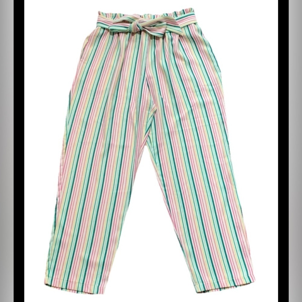 June & Hudson Striped Paperbag Pants Size XL